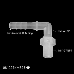 ข้อต่อท่อแบบข้อศอก 90 องศา ขนาดนิ้ว วัสดุ PP เกลียวตัวผู้ G1/8 G1/4 G3/8 G1/2 สำหรับเชื่อมต่อท่อแบบเกลียว  แรงดันต่ำ - Product Image 3