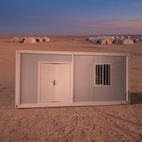 Maison conteneur préfabriquée pliable, module d'urgence pour le désert, maison préfabriquée anti-sable, isolée thermiquement, cabane de camp temporaire