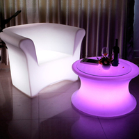 Ensemble de canapés de salon en plastique blanc rose avec éclairage LED, meubles modernes, deux places