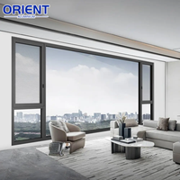 Fenêtre à battant en aluminium sur mesure, fenêtre à cadre en aluminium, panneau vitré, isolation phonique pour la structure extérieure des bâtiments