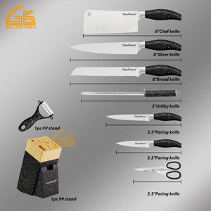 Thiết kế giá bán buôn Chất lượng cao thép carbon thép không gỉ Lớp phủ khối dao đặt với từ gỗ khối gỗ - Product Image 5