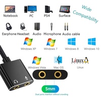 Interface audio USB, carte son externe, adaptateur USB 3,5 mm pour ordinateur portable, haut-parleur, PS4, écouteurs, micro USB, carte son