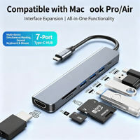 USB C Hub Multi-function Type-C Docking Station USB3.0 HDTV 4K PD 100W Charging for Phones Tablet Laptop