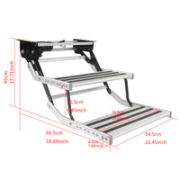 TYTXRV Marches pliantes 12V avec lumière LED en alliage d'aluminium Double échelles électriques Marches antidérapantes pour camping-car Remorque Camping-car