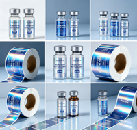 Autocollant holographique personnalisé, étiquette pour bouteille en PET, service d'impression pour flacons de 10 ml et 20 ml
