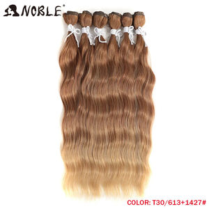 Estensioni per Capelli in Fibra Sintetica Resistente al Calore, Effetto Ondulato, per Tinture Bionde, 6 Pezzi/Confezione - Product Image 2