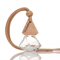 Bouteille diffuseur d'aromathérapie en bois pour voiture, rechargeable, vide, à suspendre, pour parfum, vente en gros