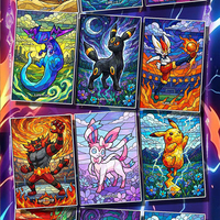 YQ Wholesale Nouvelles cartes de collection Fan Art, Tableau d'art acrylique fantaisie sur le thème de la peinture spirituelle, Boîte de boosters Pokémon, Jeux de société