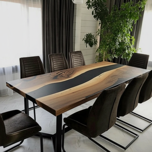 Luxury Handcrafted Rectangle Epoxy Resin Dining Table Waterproof <b>Top</b> Modern Design Retirement Gift for Home Office Hotel Living - Product Image 3