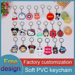 Factory Cheap Custom 2d Personalized Keychain Anime Cartoon Figure Key Chain Cute Soft Pvc Keychain