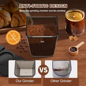 Moulin à café expresso électrique professionnel commercial à écran tactile LED avec entonnoir automatique pour la maison, les camping-cars, les magasins et les hôtels - Product Image 4