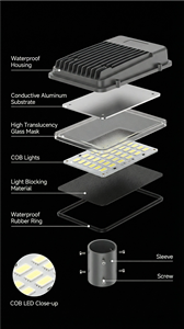 화뎅 분리형 이중 암 태양광 가로등 IP65 고속도로 야외 방수 LED 가로등 (태양광 패널 포함) - Product Image 6