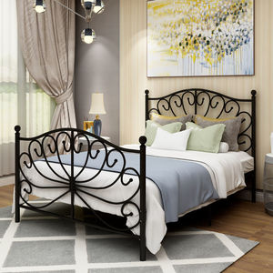 Giường sắt rèn dày kiểu Bắc Âu hiện đại đơn giản phong cách công chúa, khung giường đơn/đôi 1.5m bằng sắt cho phòng khách - Product Image 1