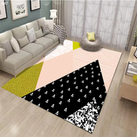 Grand Tapis de Salon en Velours Cristal Moelleux, Lavable en Machine, Résistant à la Décoloration, Confort Premium