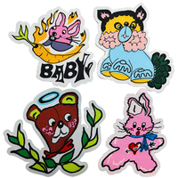 Patchs brodés personnalisés en gros pour marque, thermocollants, motifs anime et dessins animés, patchs brodés tissés sur mesure, durables, en stock