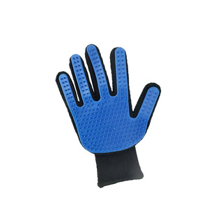 Pet Grooming Gloves Blue For Long Haired Cats With Round Comb Design <b>Cloth</b> <b>Material</b> Left Right Hand - Product Image 1