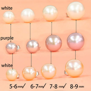 Alla rinfusa, piccolo, vero e proprio orecchino con <span class=keywords><strong>perla</strong></span> <span class=keywords><strong>di</strong></span> acqua dolce, S925, perle in argento sterling, borchie, gioielli senza nickel, donne minimaliste - Product Image 3