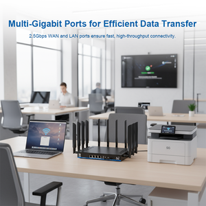 Casing logam industri 5G <span class=keywords><strong>WIFI</strong></span> 7 <span class=keywords><strong>Modem</strong></span> <span class=keywords><strong>Router</strong></span> openwht dengan 4 FEMs daya tinggi untuk meningkatkan cakupan <span class=keywords><strong>WIFI</strong></span> disesuaikan <span class=keywords><strong>Router</strong></span> BE19000 - Product Image 4