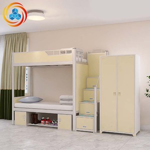 <span class=keywords><strong>Lit</strong></span> superposé en fer YiCun pour adultes, design moderne et simple, avec armoire, <span class=keywords><strong>bureau</strong></span> et casier, idéal pour appartement d'étudiant ou dortoir - Product Image 3