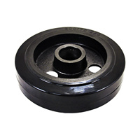 Roue pivotante pour chariot AGV d'aéroport, super robuste, en caoutchouc avec noyau en fer, 300x75mm, capacité de charge 1500kg, roulement à billes 6206