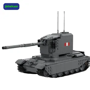 Modelo de tanque militar Vehículo de juguete camión de Guerra del Ejército Panzer mini juegos de bloques de construcción MOC para niños Kit de ladrillos de plástico