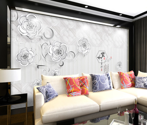 ZHIHAI-Flor de platino en relieve, bolsa suave de diamante 3d, joyería, Fondo de estilo chino, pared de fondo, papel tapiz de suelo de epoxi 3d - Product Image 1