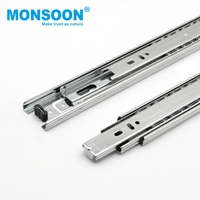 Rodamiento de bolas de extensión de 3 pliegues de alta resistencia Riel de guía de acero chapado en zinc telescópico de 40mm montado lateralmente para hoteles modernos Correderas