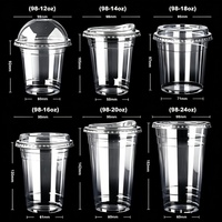 Gobelets en plastique transparents personnalisés de 32 oz (1000 ml) en PET/PP, ronds, de 18 oz, 22 oz et 32 oz, pour thé au matcha, avec couvercles en dôme, écologiques
