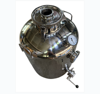 Cuve de brassage sanitaire 100L en acier inoxydable poli miroir, chaudière de distillation monocouche avec jauge de niveau, réservoir de stockage 26 gallons pour whisky et vodka