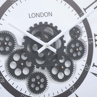 Jam dinding putih tanpa batas waktu 21 inci jam dinding logam bergerak mewah jam dinding desain Modern