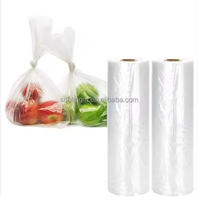Biologisch afbreekbare gaasverpakking voor vershoudzakken, supermarkt fruit- en groenteproducten op rol, voedselveilige verpakking van plastic.