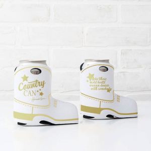Refroidisseurs personnalisés en forme de botte de cowboy occidentale, pleine couleur, pour bouteilles et canettes fines, idéaux pour les fêtes et célébrations - Product Image 1