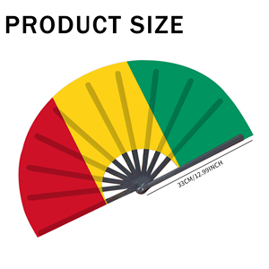 Abanicos Plegables de Bambú con la Bandera de Guinea al por Mayor, Abanico de Mano para Carnaval, Boda, Festival, Fiesta, Agencia de Viajes - Product Image 2