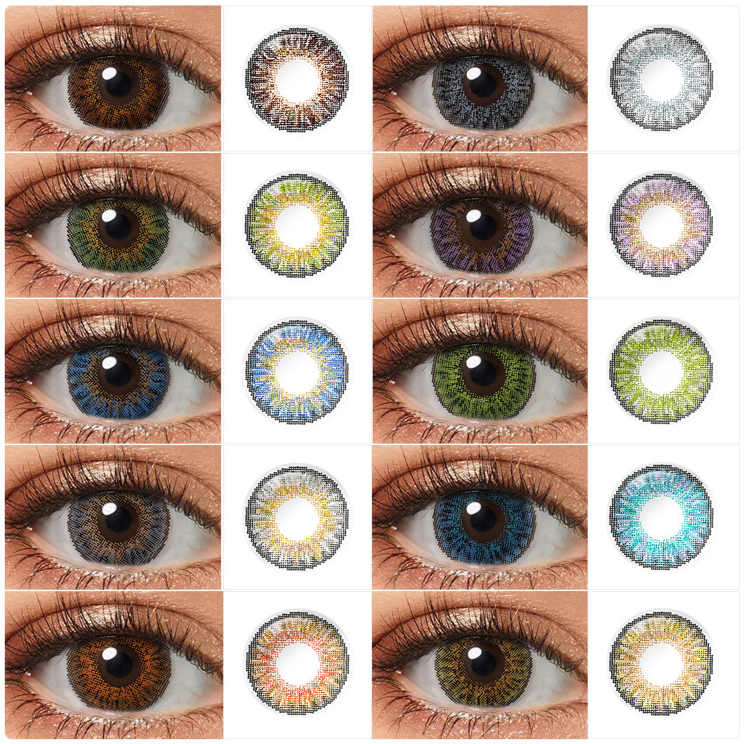 lentes de contacto azul verde segura para una visión y un aspecto