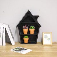 Étagère en bois de style gothique BSCI pour figurines d'horreur, décoration de maison noire, étagère murale ou étagère de table