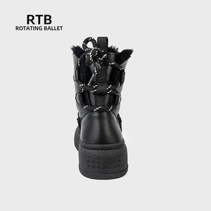 Botas de nieve de invierno impermeables Zapatos antideslizantes de piel suave Material de lana Casual Clásico y versátil - Product Image 3