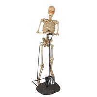 Décoration de scène pour Halloween, maison hantée et escape room : Squelette fantôme en plastique, électronique, avec lumières, sons et mouvements, thème fouillis de tombes