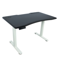 Cadre de bureau électrique à double moteur blanc à 3 niveaux, pieds de bureau réglables en hauteur télescopiques pour position assise ou debout