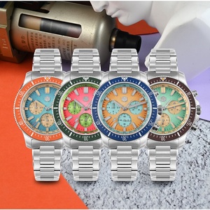 Saint Martin Peacock SL-4801Men's Mechanical <b>Chronograph</b> Watch Diving <b>Automatic</b>/Manual Winding High Frequency Hua Watch SN0118JS - Product Image 2