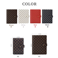 OUHONG A6 Ensemble de classeur de budget à carreaux en cuir PU, carnet de planification, journal à feuilles mobiles, organisateur de budget de trésorerie