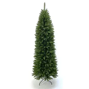 Vente en gros de luxe épais pvc 4ft 5ft 6 ft 7 8 feet 9ft 10 ft 12 ft crayon mince et étroit arbre de noël artificiel