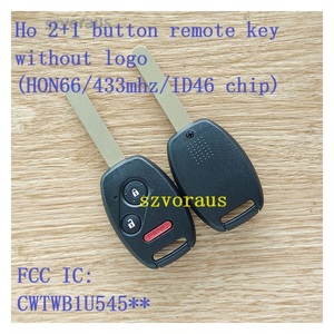 Chất lượng cao thông minh <span class=keywords><strong>Key</strong></span> Fob <span class=keywords><strong>Honda</strong></span> 2 + 1 nút điều khiển từ xa <span class=keywords><strong>Key</strong></span> mà không có logo hon66/433MHz/id46 chip giải mã cho chìa khóa xe - Product Image 2
