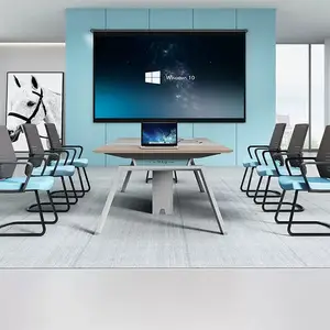 לייא מודרני חדר ישיבות שולחן כיסא שולחן מנהלים מעוקל קינון שולחנות לבן עבור חדרי עם כנס שולחנות