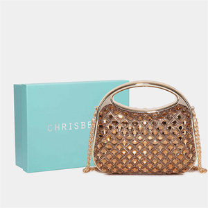 Borse da <span class=keywords><strong>Sera</strong></span> Chrisbella 2026, Clutch di Lusso con Cristalli <span class=keywords><strong>e</strong></span> Manico Dorato, Borsa Scintillante per Feste <span class=keywords><strong>e</strong></span> Cocktail - Product Image 4