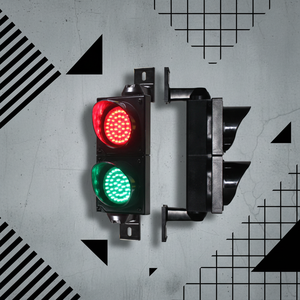 Feux de signalisation routière LED 100 mm de marque NOBLE, type boule ou flèche, rouge et vert, alimentés par le réseau électrique, en promotion - Product Image 1