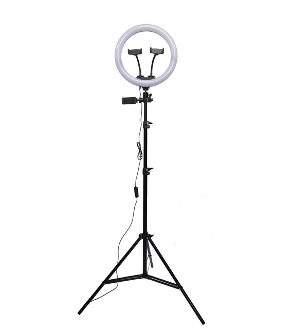 10 Inch Selfie Ring Light With 2.1 M Tripod Stand for Online Meetings and Live Streaming - OEM Phone Holder Mini Ring Led Light
