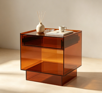 Table de chevet en acrylique personnalisable de toutes les couleurs, lampe LED rechargeable, 1 tiroir, design moderne, mobilier de chambre écologique, hôpital