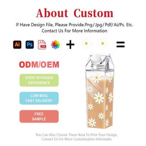 Bouteilles de jus en plastique de luxe transparentes carrées avec logo personnalisé 500 ml 750 ml 1000 ml, design luxueux pour eau, lait, jus - Product Image 3