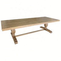 Table à manger rectangulaire en chêne massif, style rustique rétro antique, pour mariage ou dîner, parquet français T159-300, meubles de salle à manger