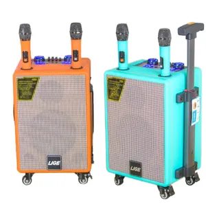 SDRD E8 Bluetooth Speaker High Power Pull Rod Speaker Suitable For Outdoor Parties With 2 Microphones Led Lights